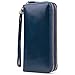 Jack&Chris Large Capacity Leather Clutch Wallets for Women with Wrist Strap, WBXH050