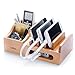 Wood Multi Device Organizer for Using with Multiple USB Charging Station Like Anker, RAVPower, Poweradd USB Chargers for Smartphones and Tablets from UATech (White)