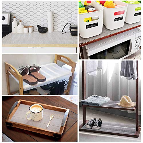 Mebbay 4 Rolls EVA Shelf Liners for Kitchen, Cabinet Cupboard, Non-Slip Drawer Liners for Refrigerator, Desk, Shoe Placemats with Anti-Slip Grain, 17.7 x 59 inches - Clear - Thumbnail 5