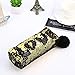 TOLTOL Pencil Bag,Pencil Pouch Sequin Zipper Pencil Bag Sequin Pencil Case Gold&Black