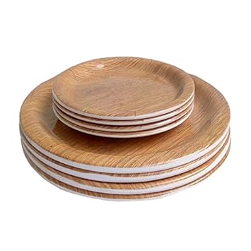 Decornt Microwave Safe Unbreakable Food Grade Virgin Coconut Melamine Plate with Quarter Plate -Set of 4