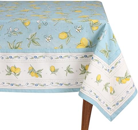 Mahogany Lemon Rectangle Tablecloth, Blue