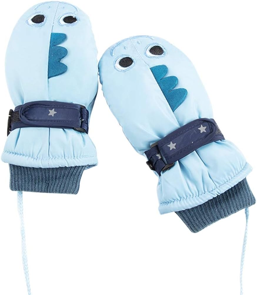 Pvnoocy Kids Ski Mittens, Winter Toddler Snow Gloves Warm Waterproof