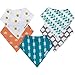 Baby Bandana Drool Bibs with Snaps Organic Cotton 5-Pack Unisex Baby Gift Set by KiddieBest