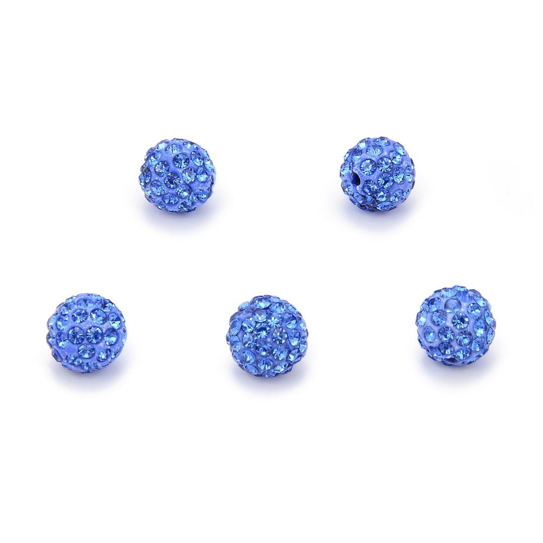 Photo 1 of 100pcs Adabele Grade A Suncatcher Crystal Rhinestone Pave Loose Beads 12mm Light Sapphire Blue Polymer Clay Disco Ball Spacers Compatible with Shamballa All Craft Jewelry Making DB12-14