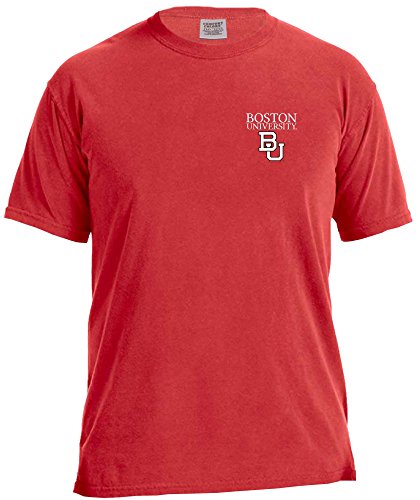 NCAA Boston University Terriers Simple Circle Comfort Color Short Sleeve T-Shirt, Red,Large