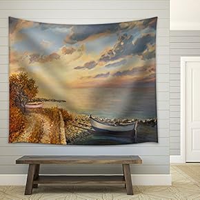 Old Jetty - Fabric Wall Tapestry Home Decor - 51x60 inches