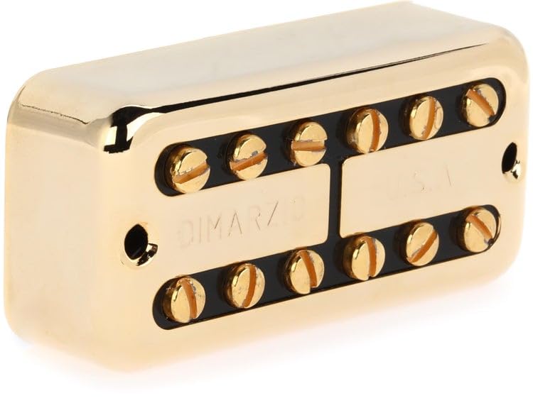 DiMarzio® New’Tron™, Neck Pickup, Standard Spaced, Gold Cover, Black Insert