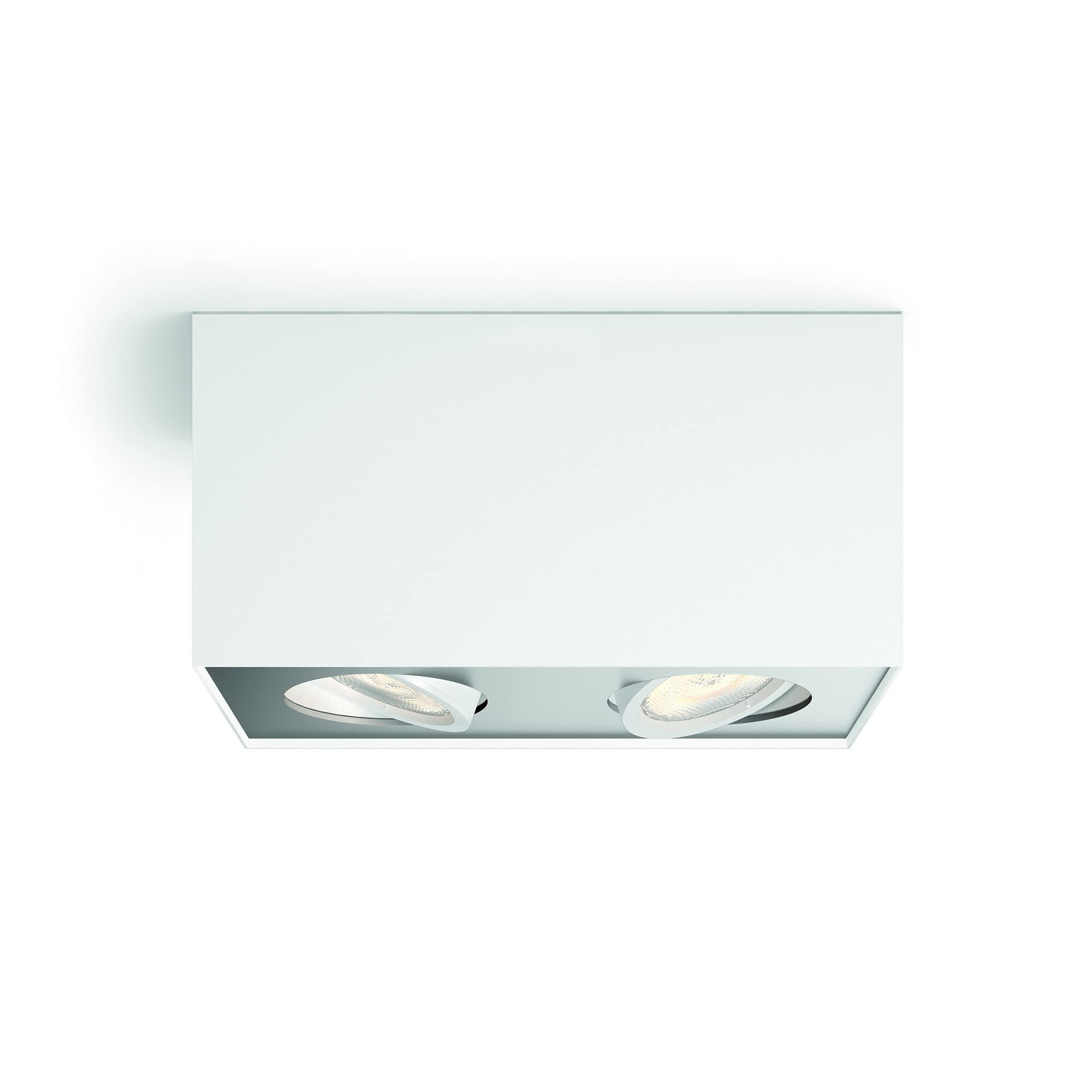 Philips LED Box Double Spotlight [White - Warm Glow Dimmable] For Indoor Home Lighting, Ceiling, Livingroom, Bedroom