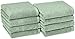 Amazon Basics Quick-Dry Hand Towels - 100% Cotton, 8-Pack, 28 x 16 inches, Seafoam Green