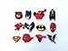 12 Spiderman & Batman Shoe Charms for Croc Shoes & Wristband Bracelet