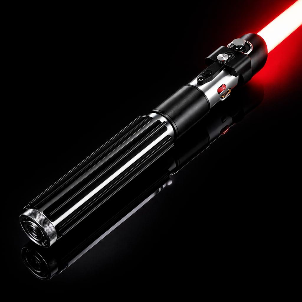 G4E Lightsaber with Bluetooth App, Smooth Swing, 16 Sound fonts, Infinite RGB Colour Change, Motion Control. Upgraded RGB v3.0. Light Saber For Adults and Cosplay. (DV RGB (Duelling))