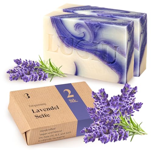 lubiu Lavender Soap - 2x100g - Hand, Body and Face Soap - Artisanal Soaps - Natural Lavender Soap