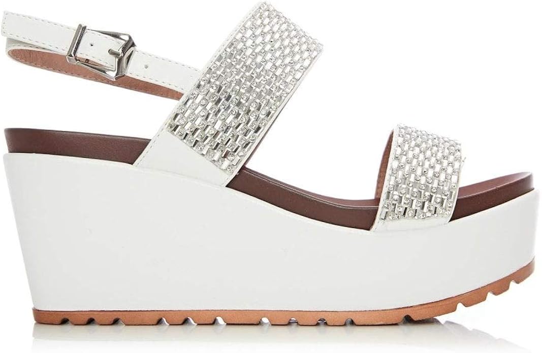 moda in pelle white sandals