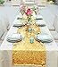 Shinny Gold Sequin Table Runner 12''x96'' Gold Glitter Table Runner for Parties 6FT/8FT Kitchen Table Linen Sparkly Table Cover Banquet Table Runner Sequin Table Runner for Weddings