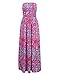 Leadingstar Women Strapless Maxi Vintage Floral Print Graceful Party Long Dress
