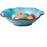SYXUPUMI 8" Fruit Bowl for Kitchen Counter Decor,Lotus Leaf Shape Ceramic Decorative Bowl,Key Bowl for Entryway Table Modern Home Decor