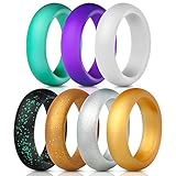 Silicone Rings Wedding Bands 7 Pack, Women
