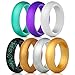 Silicone Rings Wedding Bands 7 Pack, Women