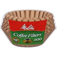 Melitta Basket Coffee Filter, (200 Count), (Pack of 1), Brown for 8-12 Cup