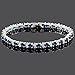 RIZILIA Round Multi-Color CZ Birthstone White Gold Plated Tennis Bracelet, 7
