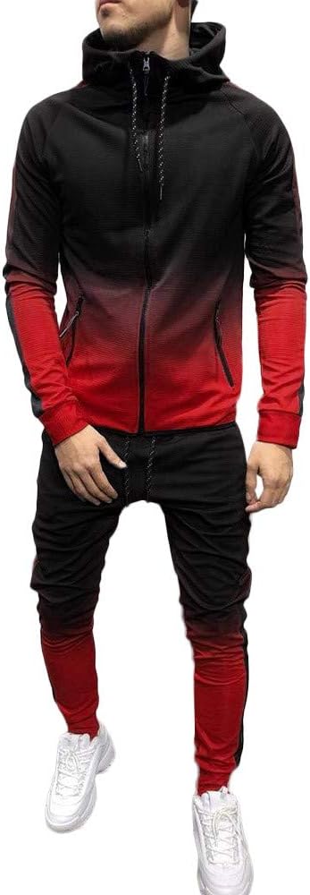 2022 Mens Outfits Tracksuit 2PCS Set Patchwork Sweatshirt Jogger Sweatpants Spring Summer Athletic Sports Suits
