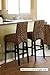BIRDROCK HOME Bird Rock Seagrass Barstool (Bar Height) - Hand Woven - Mahogany Wood Frame - Fully Assembled