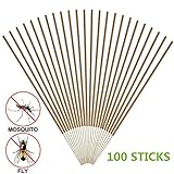 COSYWORLD Mosquito Repellent Sticks, DEET Free & Safe Insect Repellent Incense Sticks, Natural Plant Based Bamboo Infused with Citronella, Lemongrass Oil - (100 Sticks)