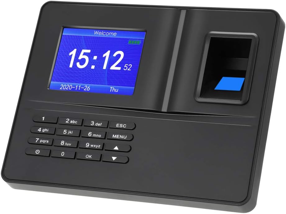 Time Clocks for Employees, Self-Contained Fingerprint Attendance Machine Proximity Time Clock Online Work Attendance Check-in Machine (Black) : Electronics