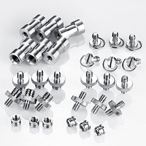 Jovitec Camera Screw, Tripod Screw Adapter Converter Ring Screw for Camera/Monopod/Ballhead/Light Stand/Shoulder Rig (30 Pieces, 5 Sizes)