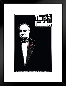 Pyramid America The Godfather Red Rose Movie Matted Framed Poster 20x26 inch