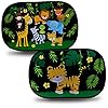 HECKBO – Zelfklevende autozonneklep (zonder zuignappen) – Zonneklep voor auto’s [2 stuks], 2 Motieven: Jungle & Tiger, 2…