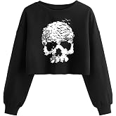 KNBUO Women's Halloween Thanksgiving Crop Sweatshirt Lantern Long Sleeve | Soft stretch cotton blend sweatshirt . Trendy cropped fit, wear for Halloween gatherings and fall events.