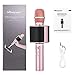 Wireless Karaoke Microphone, Mbuynow Bluetooth TWS Karaoke Machine Portable Handheld Mic with Speaker, Phone Holder, Camera Remote for Kids Adults Party, iPhone/Android/Smartphone (Rose Gold)
