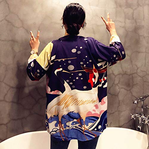 Kimonos Woman Japanese Kimono Cardigan Cosplay Shirt Blouse for Women Japanese Yukata Beach Kimono,Stylea,One Size