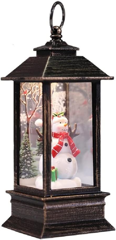 Snow Globes - Ochine Christmas Snow Globe Lantern Water Glittering Globe Santa Claus Snowman Christmas Tree Scene LED Lighted Xmas Water Globe Battery Operated Glittering Water Lamp Lantern Gift Home Decoration