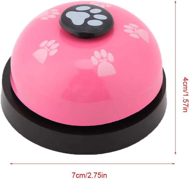 Smandy Dog Door Bell and Press Bell Pet Training Press Bell Iron Sturdy Pet Bell Desk Bell Call Bell for Dog Toilet Training Bell Interaction Bell (Pink) - Image 3