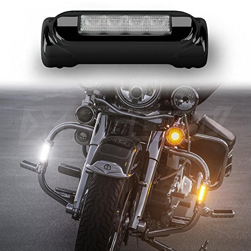 XK-GLOW XK034014-B Black Motorcycle Highway Bar Switchback Driving Light (for Crash Bars Harley Davidson Touring Bikes)