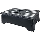 5 inch Portable Folding Step Stool, Plastic Collapsible Step Stool | Safe &amp; Stable, Foldable Stepping Stool for Car, Bathroom, Bedroom, Step Stools for Elderly &amp; Adults (Black)