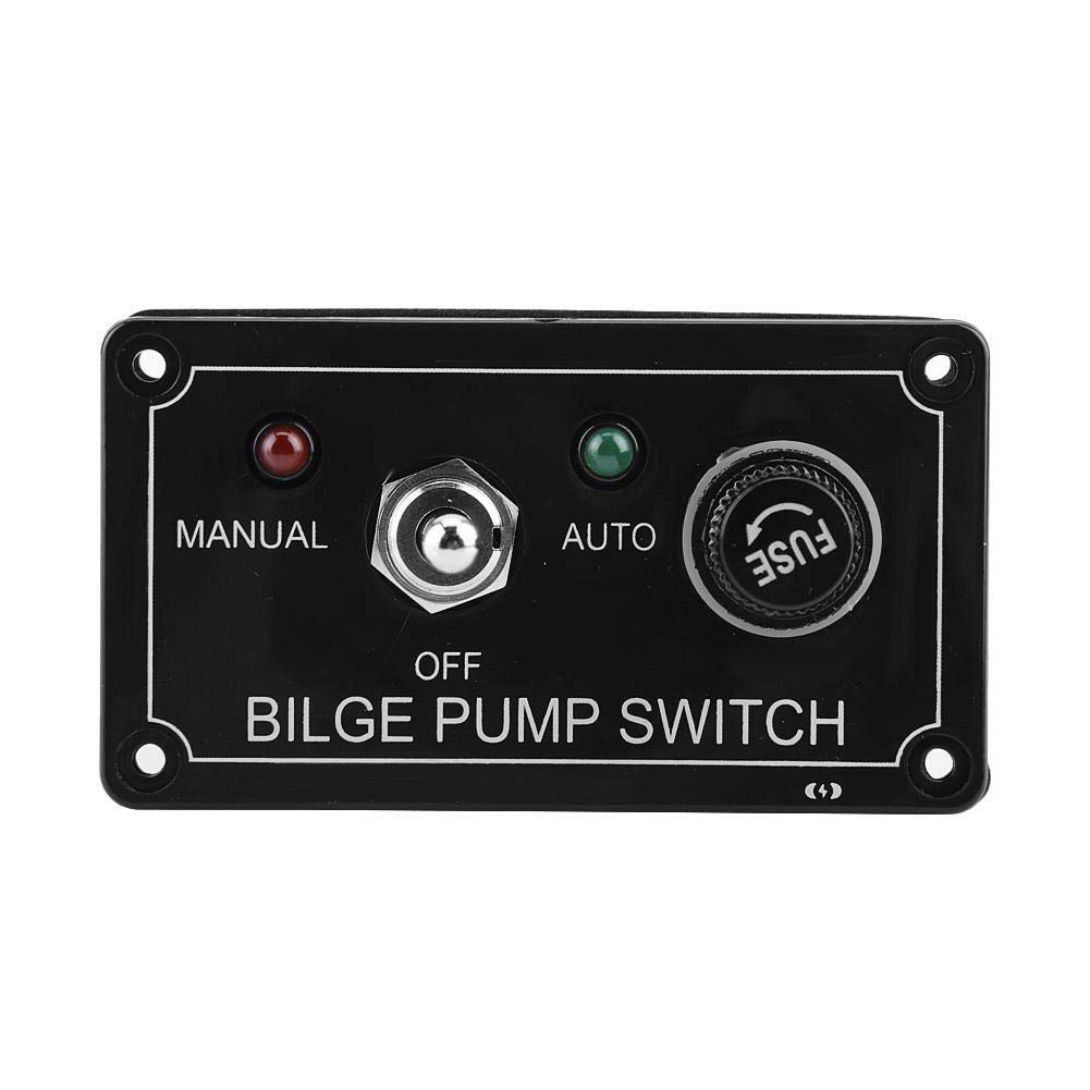 KSTE Switch Panel, 12V DC LED Indicator Bilge Pump Switch Panel Manual/Off/Auto Compatible with Boat Marine