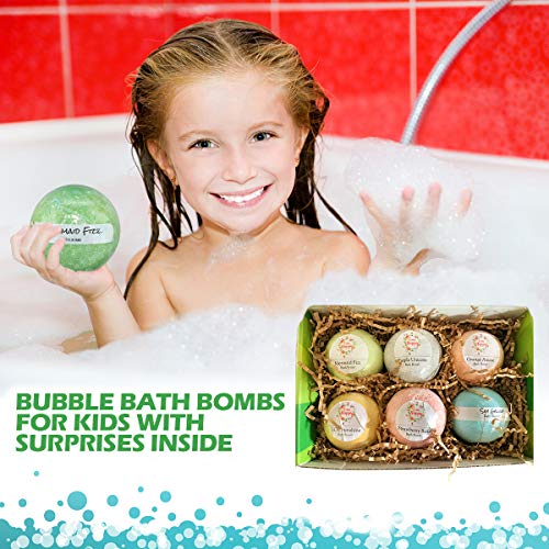Kids Bath Bombs with Surprise Inside: Farm Animal Toys Inside, Great Bath Bombs Gift Set for Boys and Girls, Safe Ingredients that Don't Stain the Tub. Learning Toys for 3 4 5 6 7 8 year old Kids