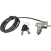 Sendt Black Universal Notebook Laptop Keyed Push to Lock Security Cable for Kensington Wedge Nano and Most Other Security Slots