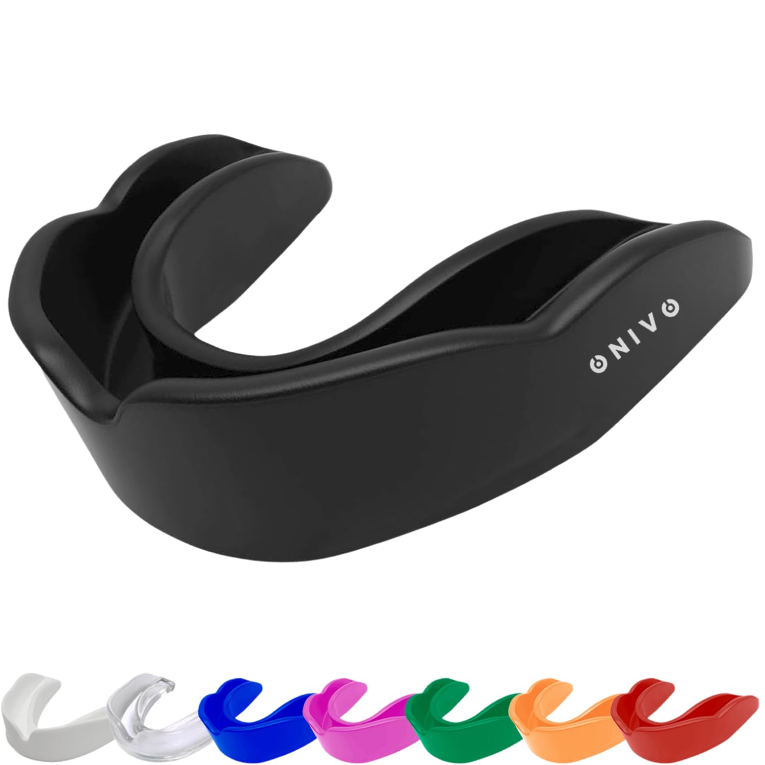 ONIVO Mouth Guard for Kids and Junior Below 12 Years, Durable Gum Shield for Boxing, MMA, Rugby, Hockey Martial Arts, Judo, Karate and Other Sports (Black)