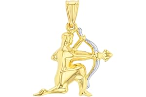 Jewelry America High Polish 14K Yellow Gold Sagittarius Zodiac Sign Charm Pendant