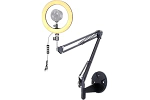 ACETAKEN Kiyo pro Webcam Ring Light Wall Holder,10'' Streaming Light with Wall Folding Mount Compatible with Razer Kiyo,Kiyo Pro,Kiyo X Webcams Black