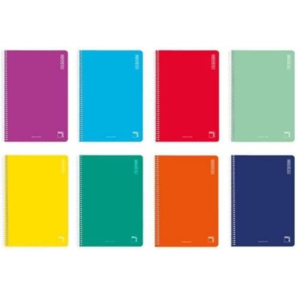 Pacsa Basic Notebook 80 Sheets 1 Line Cardboard Covers Folio 60 gr Colors Assorted -10u-