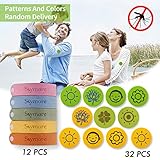SKYMORE Sticker 12 Pack Natural Citronella Bracelets Safe Fiber Material, Wrist Ankle Bracelet Kit with Adjustable Wristbands with Buttons, Lasting Protection for Kids & Adults Outdoor