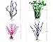 WOO-WIN Large Aquarium Decorations Plants, Fish Tank Artificial Plants Derorations, Red, Purple, Green, be Used for Fairy Garden, 15.7 Inch, 4 Pieces