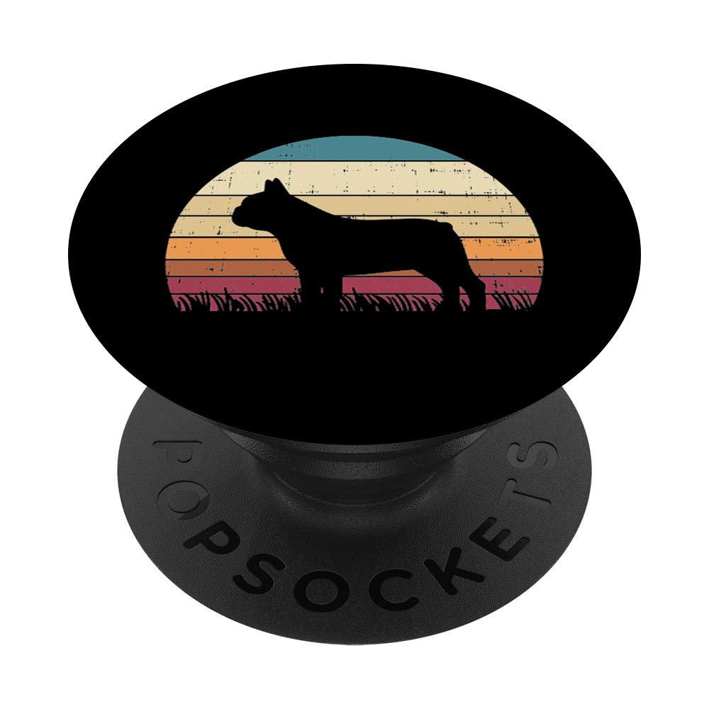 French Bulldog Sunset Retro Frenchie Dog Lover Owner Gift PopSockets PopGrip: Swappable Grip for Phones & Tablets