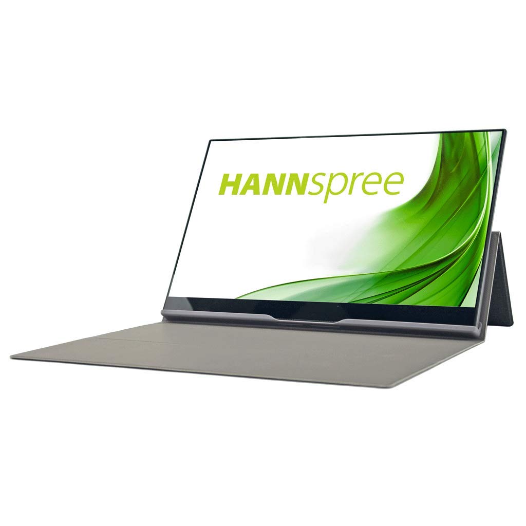 HANNspree HL161CGB 15.6 Inch 1080p Full HD Portable Monitor with HDMI USB-C Connectivity and Built in Stereo Speakers – Black
